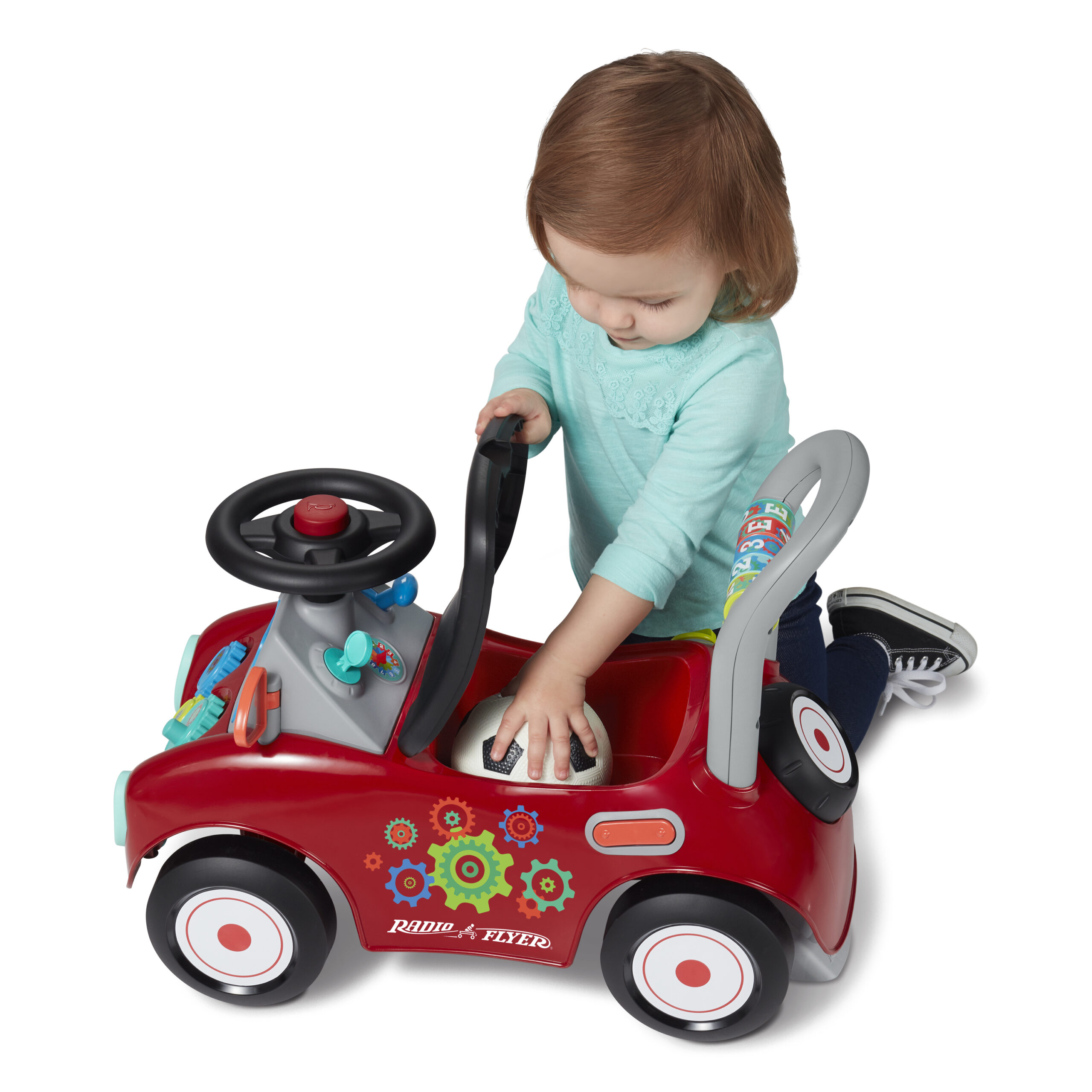 , Busy Buggy, Ride-on and Push Walker, Red