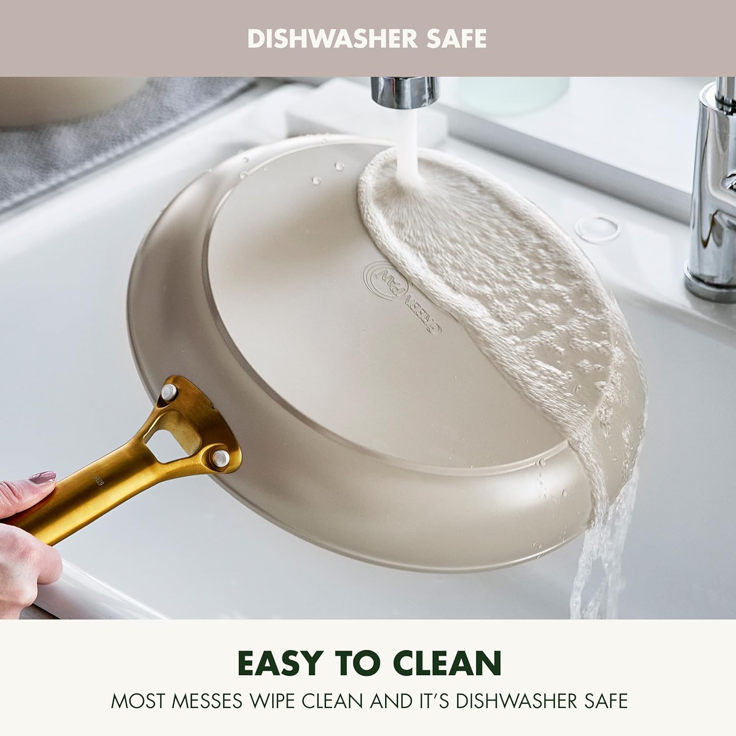 Reserve Hard Anodized Healthy Ceramic Nonstick 10 Piece Cookware Pots and Pans Set, Gold Handle, PFAS-Free, Dishwasher Safe, Oven Safe, Black