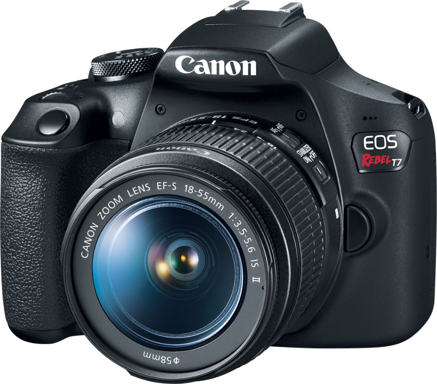 Canon - EOS Rebel T7 DSLR Video Camera with 18-55mm Lens - Black