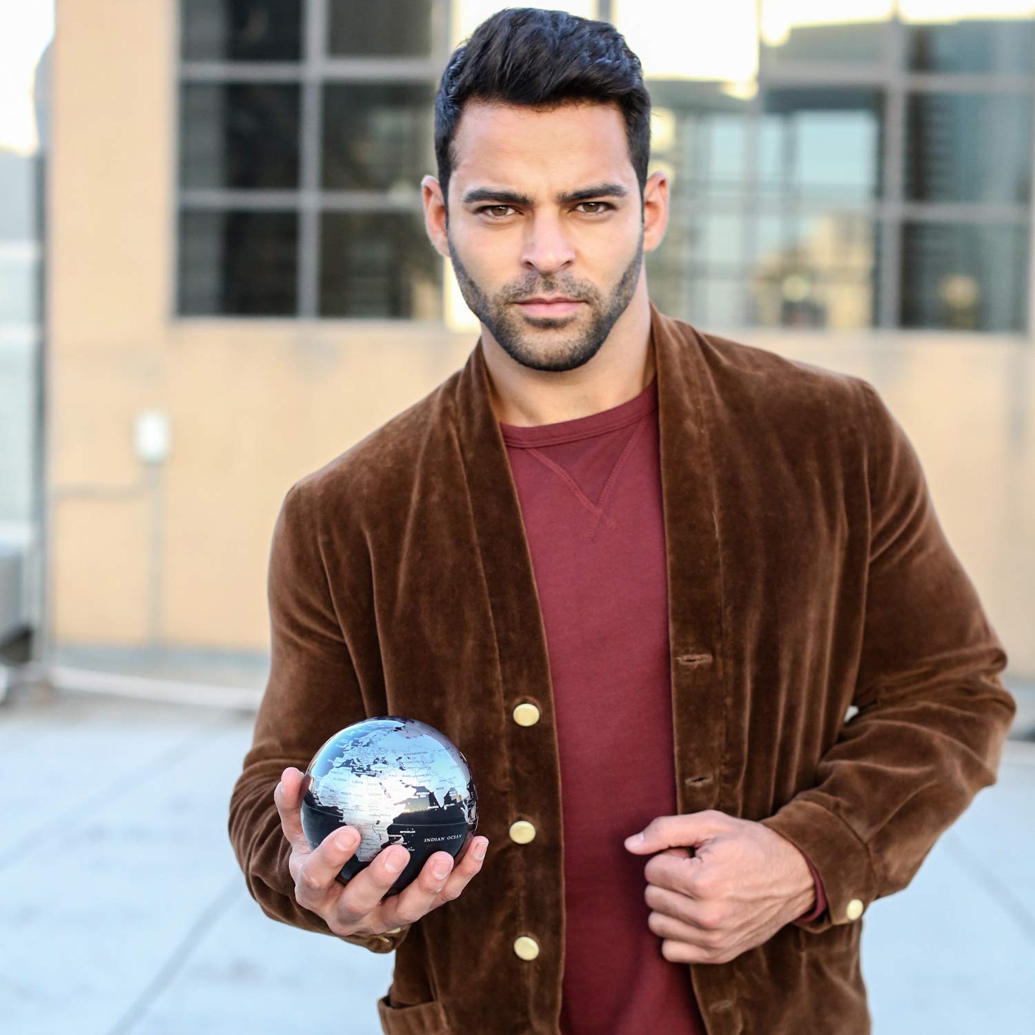 Silver Black Metallic MOVA Globe