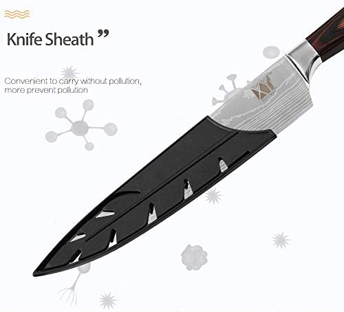 XYJ Stainless Steel Kitchen Knives Set 8 Piece Chef Knife Set with Carry Case Bag & Sheath Well Balance Ergonomic Handle