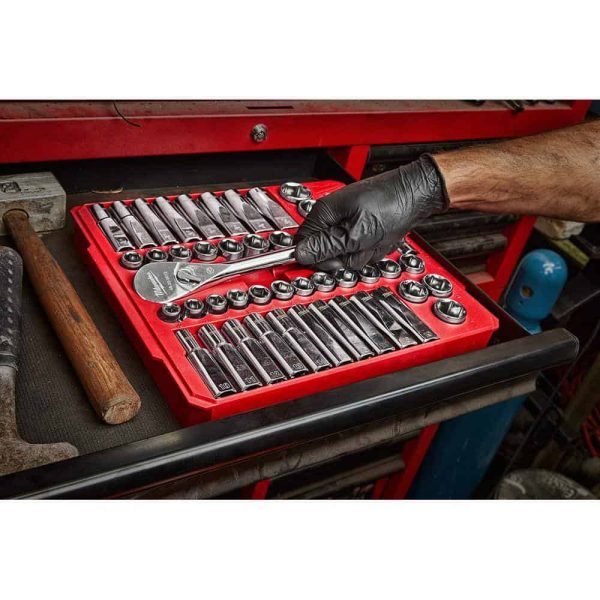 1/2 in. Drive SAE/Metric Mechanics Tool Set (47-Piece) with PACKOUT 2-Drawer Tool Box