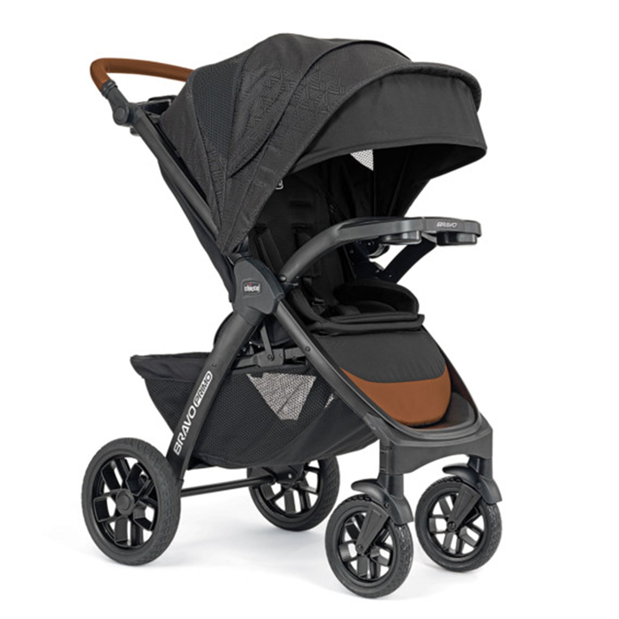Chicco Bravo Primo Trio Quick-Fold Stroller Travel System, Springhill/Black