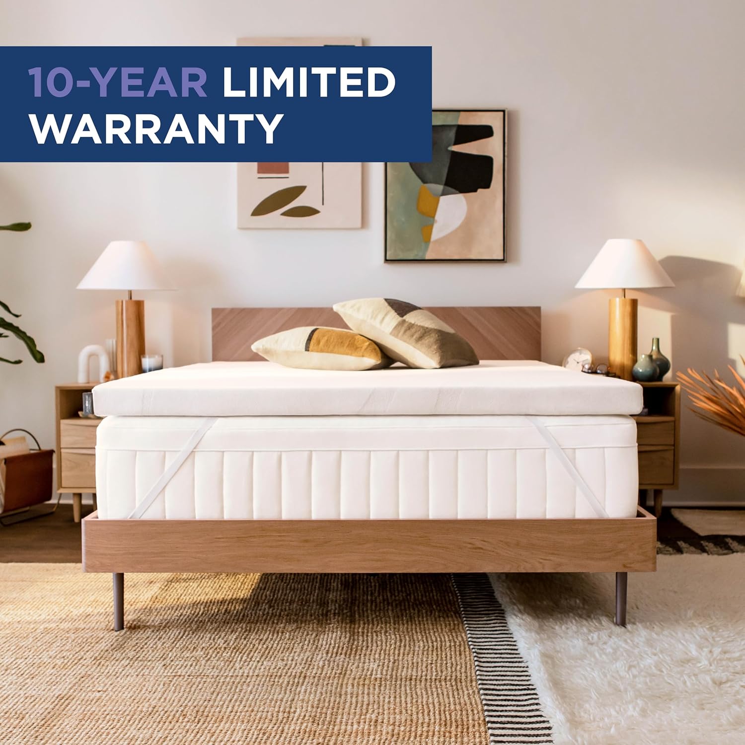 11182130DTC TEMPUR Supreme 3-Inch Medium Firm Mattress Topper, Twin, White