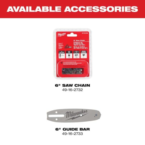 2527-21-48-11-2460 M12 FUEL 12V Lithium-Ion Brushless Battery 6 in. HATCHET Chainsaw Kit with 6.0 Ah and 4.0 Ah Battery, Charger