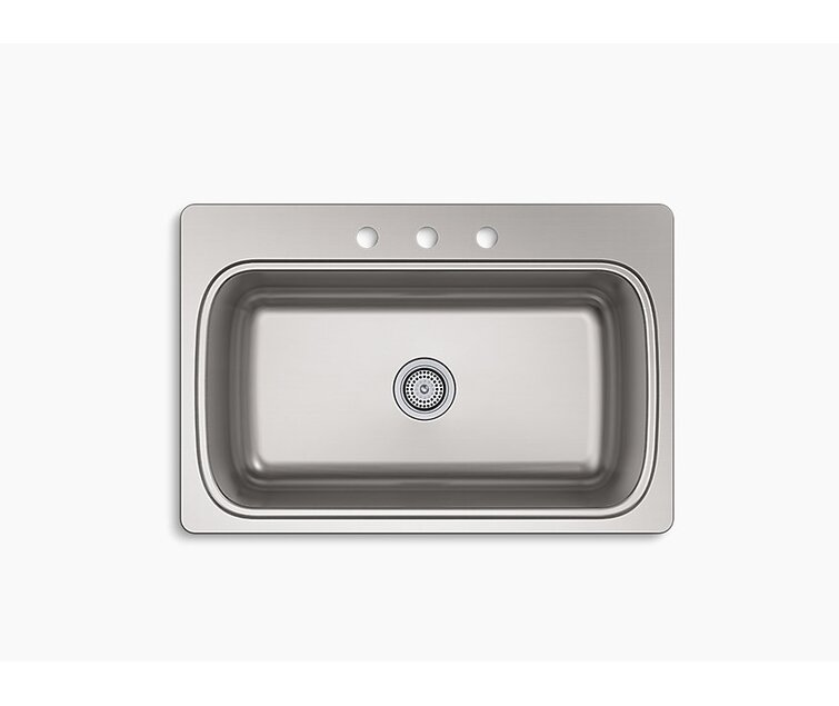20060-3-NA Verse 33 L x 22 W Top Mount Single Bowl Kitchen Sink