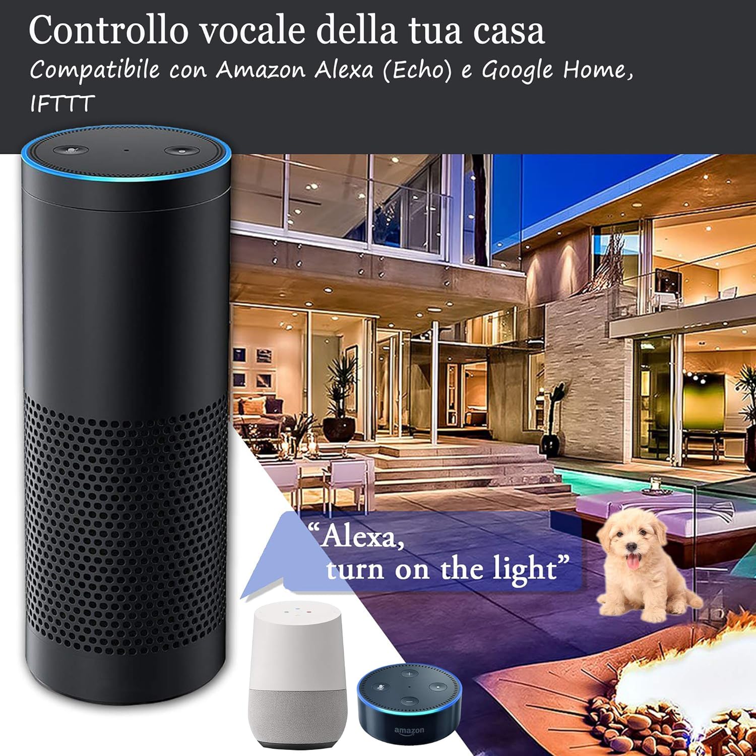 Jinvoo Smart 3-Gang Wall Light Switch, Touch Panel, Alexa & Google Home Compatible, No Hub Needed, 2-Pack, Black