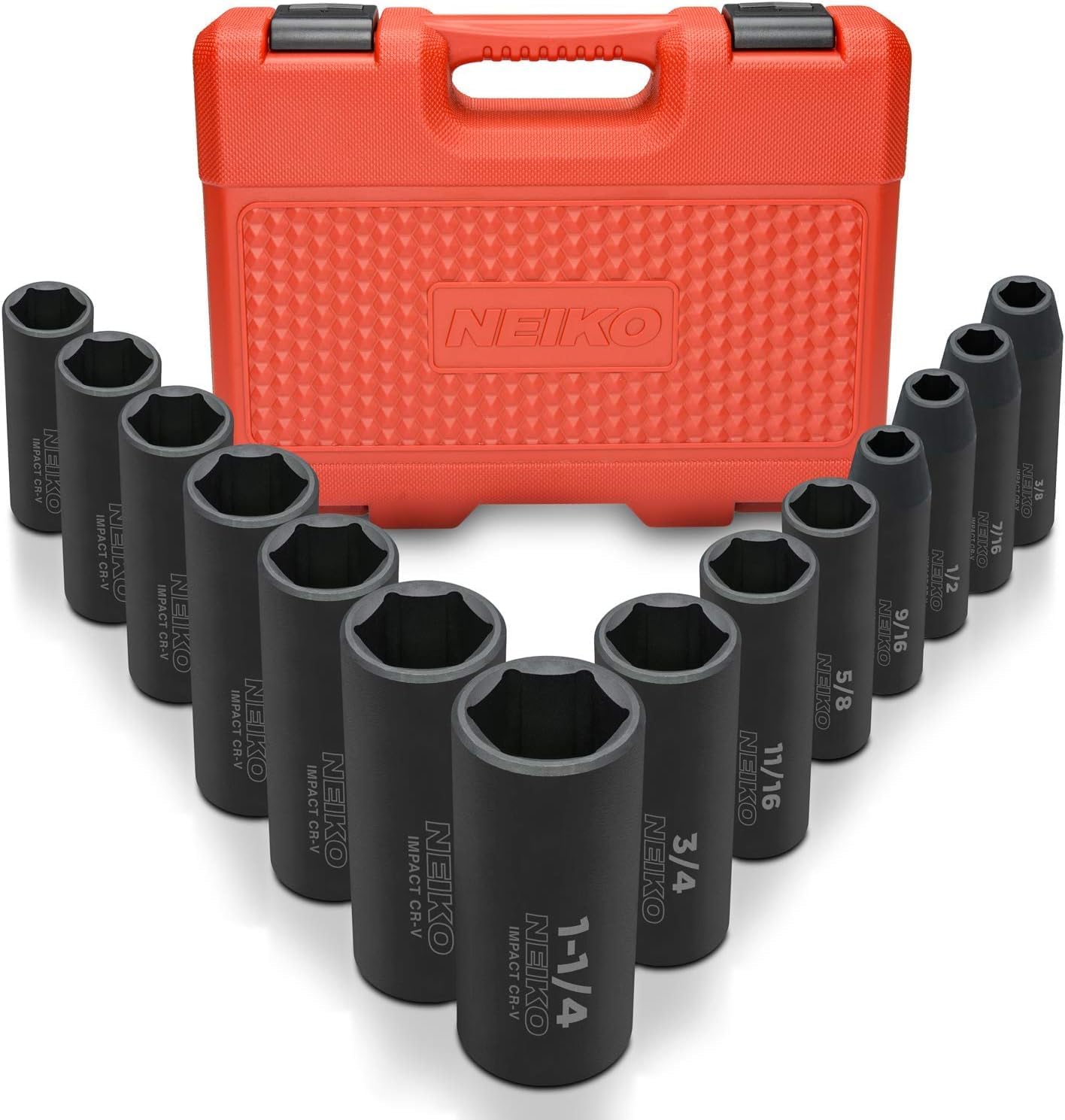 Chrome Vanadium Impact Socket Set 1/2′′ Drive, 65-Piece, SAE & Metric, Deep & Shallow, Includes Adapters & Ratchet Handle