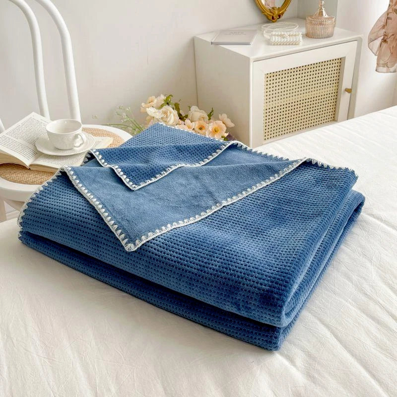 Waffle Milk Velvet Multifunctional Composite Blanket