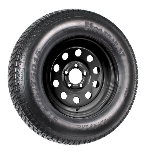 2-Pack Trailer Tire On Black Wheel Modular Rim ST205/75D15 LRC 5 Lug On 4.5 15 x 5