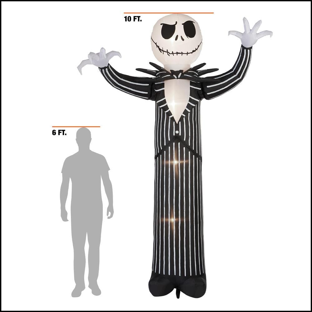 22GM29788 10 ft Animated Reaching Jack Skellington Halloween Inflatable