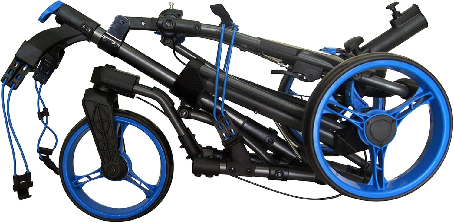 360 Swivel 3 Wheel Push Pull Golf Cart with 360 Rotating Front Wheel, One Second to Open and Close Folding Cart, Collapsible Cart