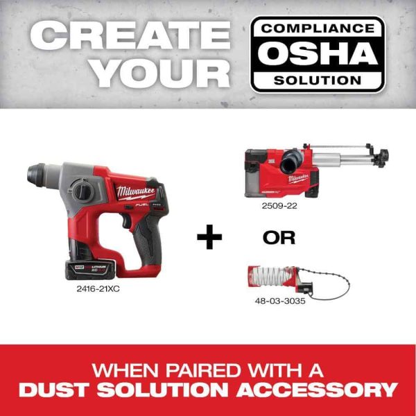 2416-21XC-48-11-2460 M12 FUEL 12V Lithium-Ion Brushless Cordless 5/8 in. SDS-Plus Rotary Hammer Kit with 6.0Ah Battery