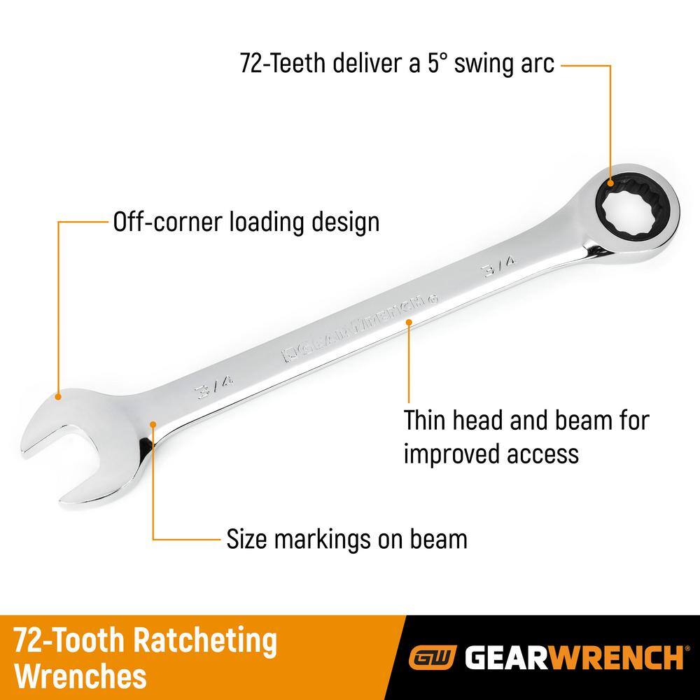 1002716201 SAE/Metric 72-Tooth Combination Ratcheting Wrench Tool Set (32-Piece)