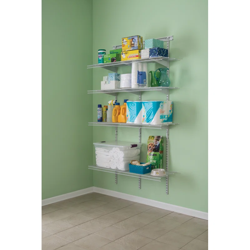 2845 ShelfTrack 16.75 in. D x 48 in. W x 80 in. H White Wire Utility Steel Closet System Kit