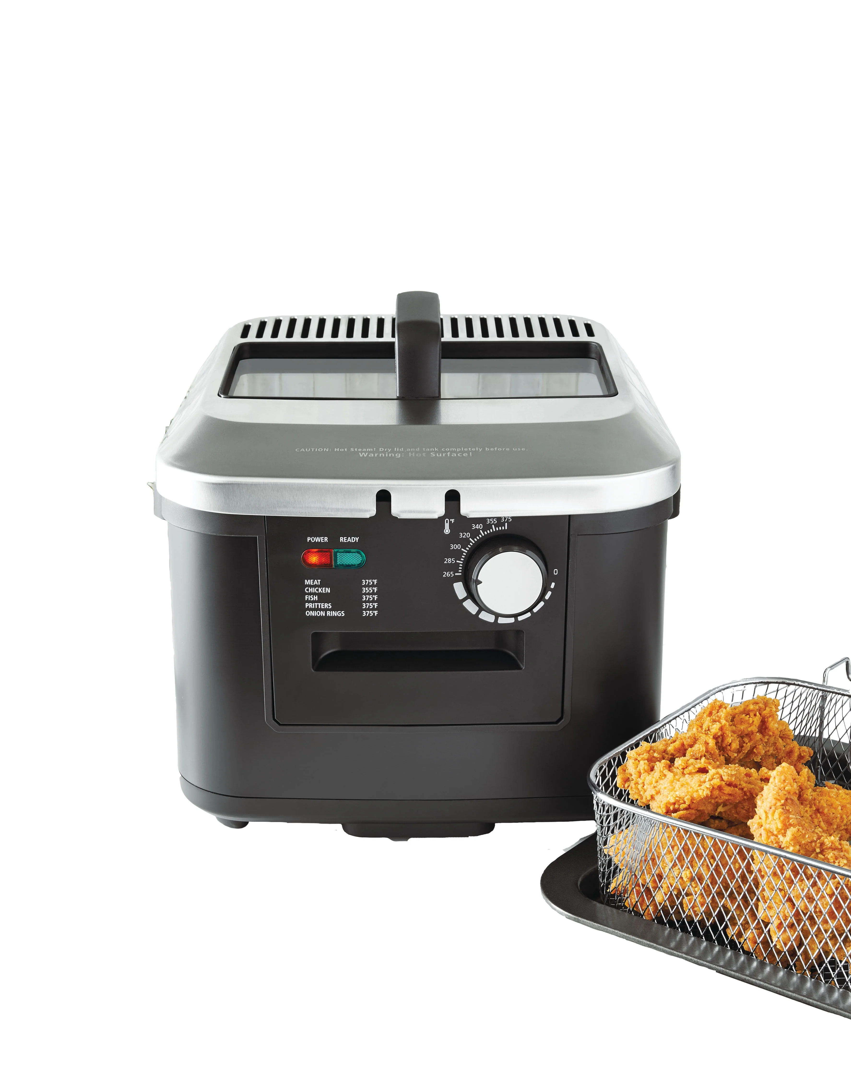 Mainstays 4L Deep Fryer, Stainless Steel Lid, Electric, New Model MS8400778514-2