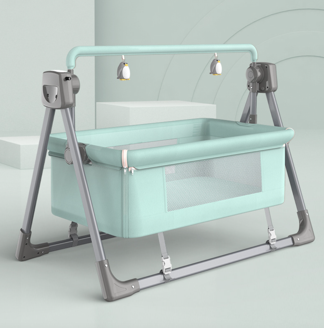 Smart Electric Baby Crib Bedding Cradle Nursery Bassinet Set W/ Music