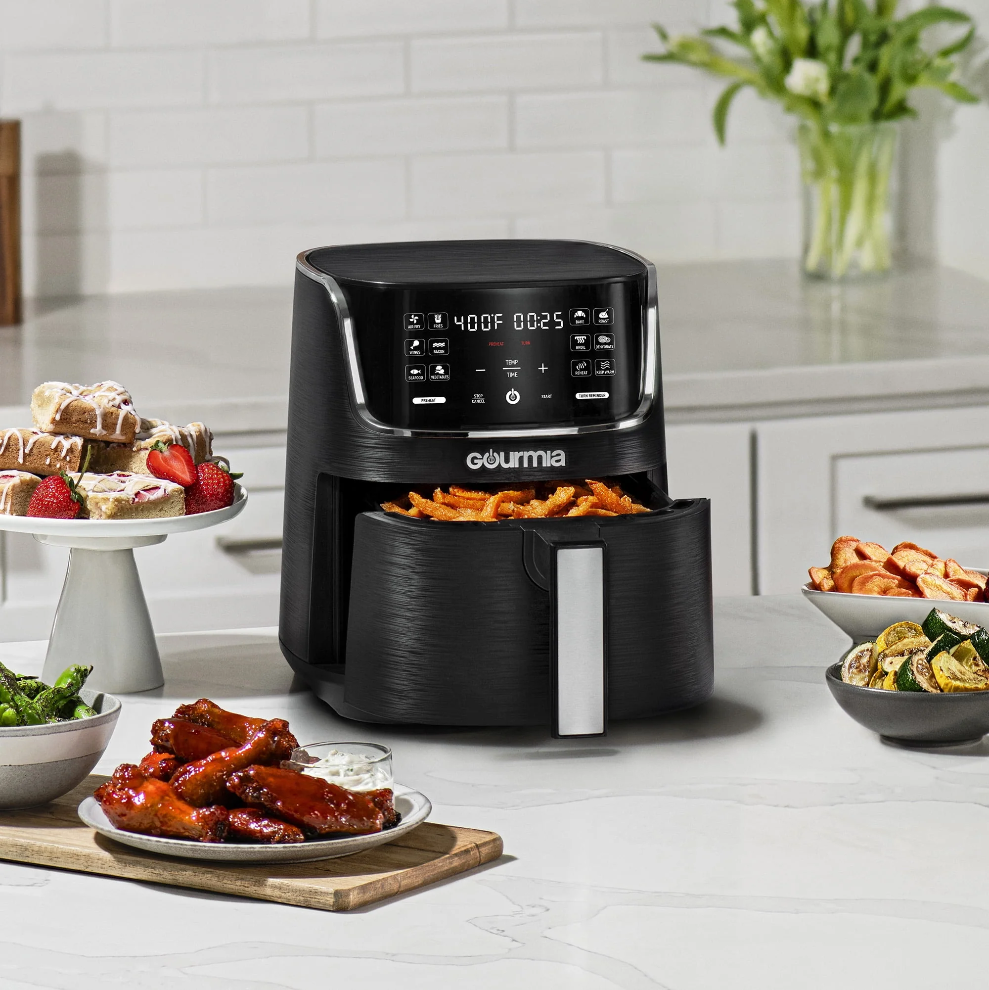 Gourmia 4 Qt Air Fryer with 12 Cooking Presets
