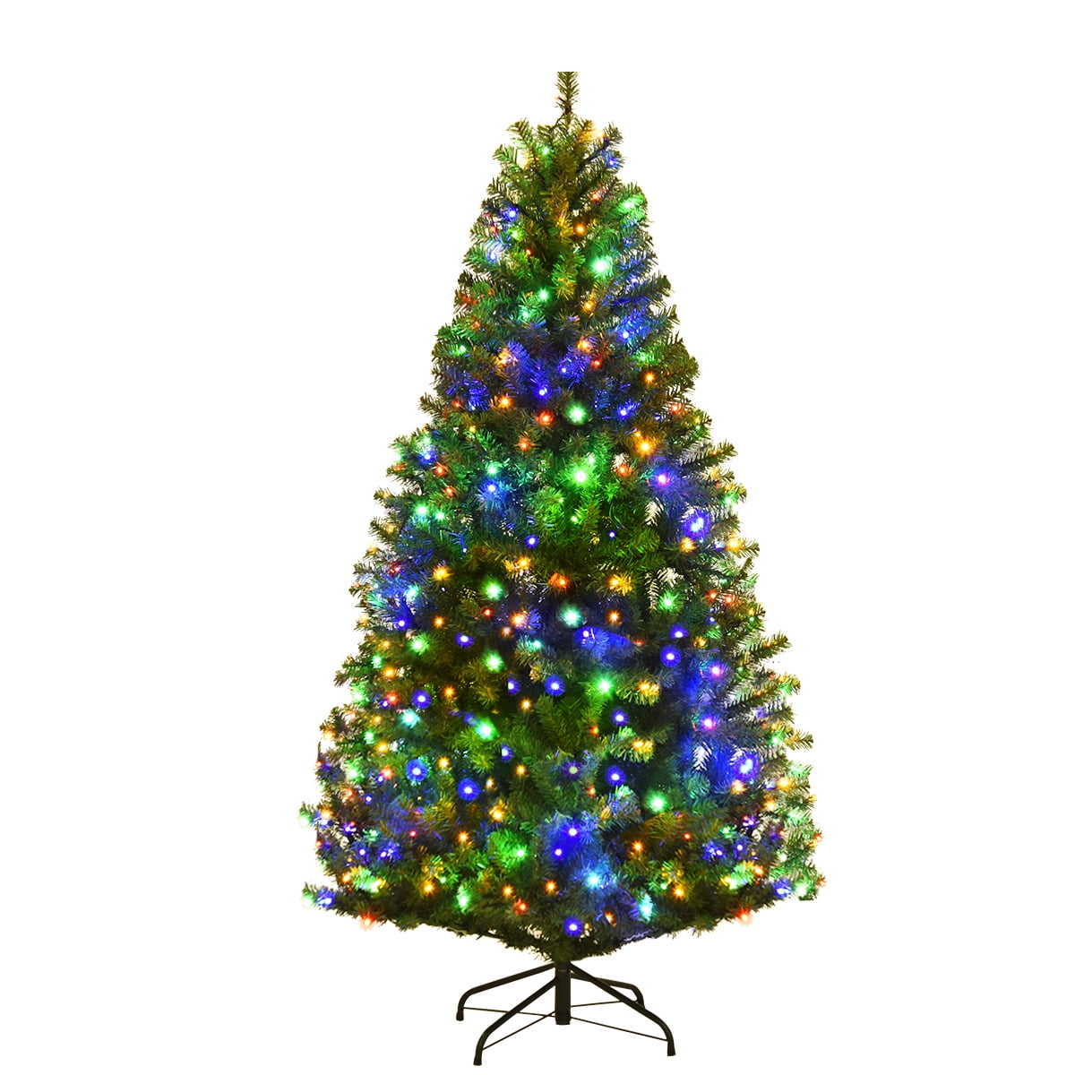 Costway 8Ft Pre-Lit Artificial Christmas Tree Hinged 750 LED Lights