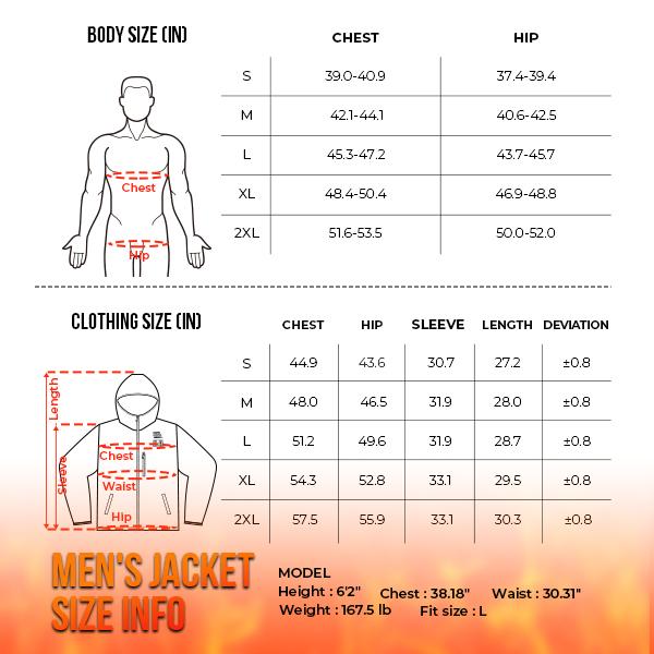 (Free Gift)Kemimoto Men's Electric Warming Heating Coat with Battery Pack & Detachable Hood