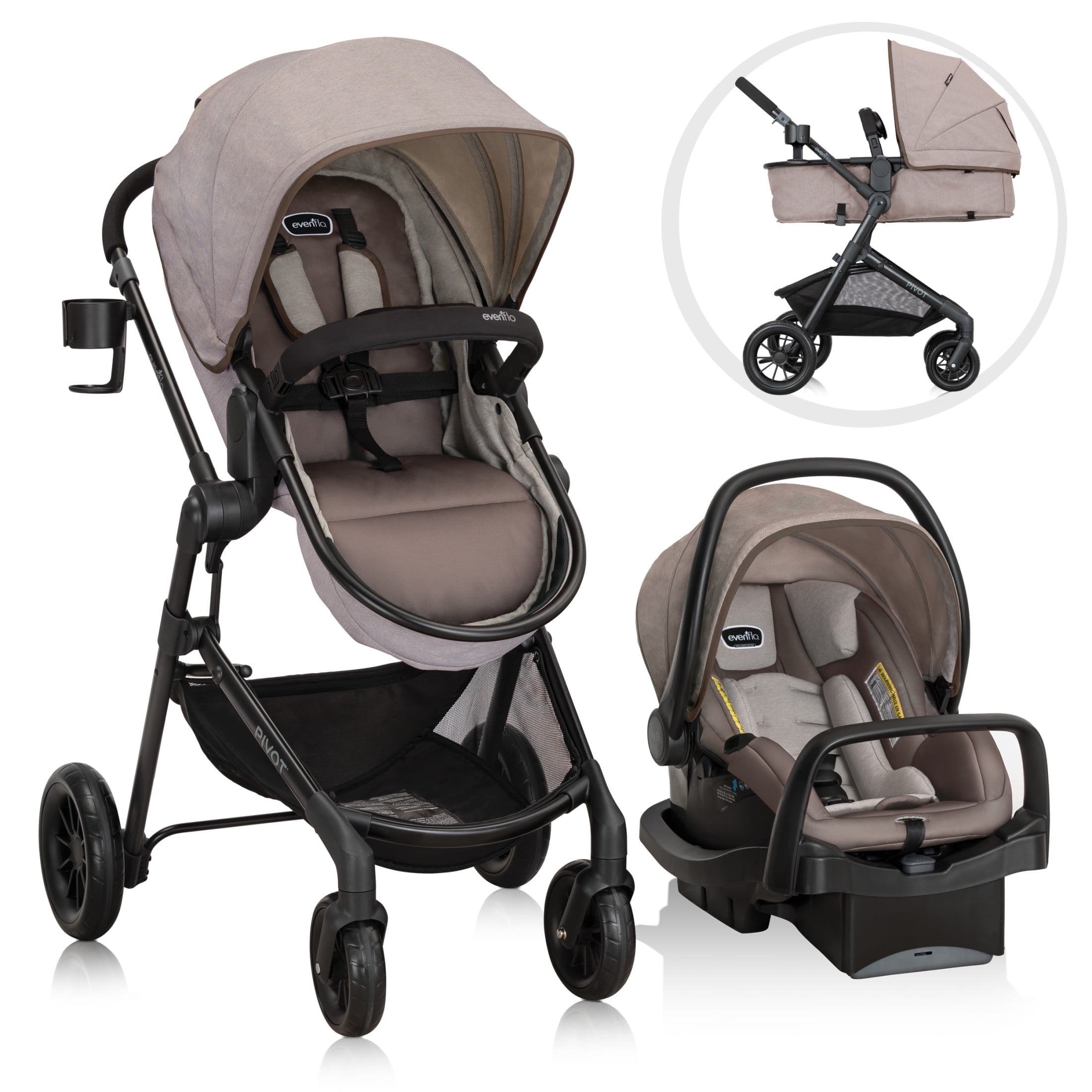 Pivot Modular Travel System with LiteMax Infant Car Seat (Casual Gray)