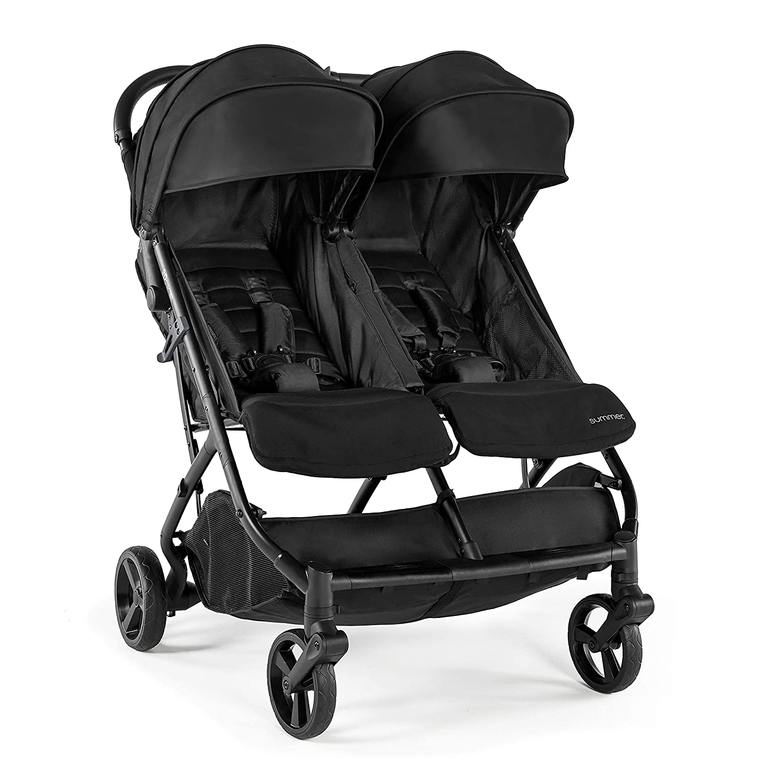3Dpac CS+ Double Stroller, Black ?C Car Seat Compatible Baby Stroller ?C Lightweight Stroller with Convenient One-Hand Fold