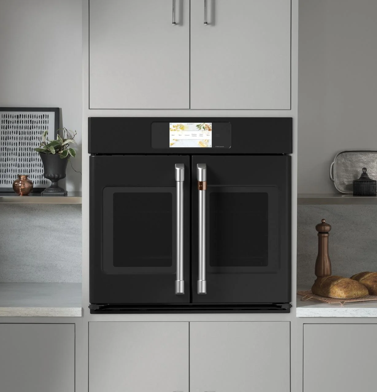 Cafe? CTS90FP3ND1 30 inch Matte Black Single Convection Smart Electric Wall Oven