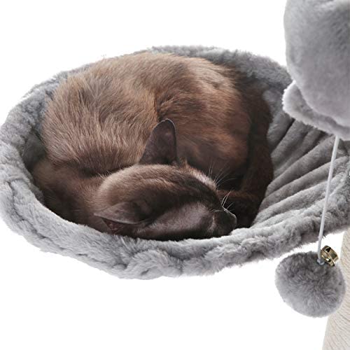 Hey-brother 41.34 inches Cat Tree with Scratching Board, 2 Luxury Condos, Cat Tower