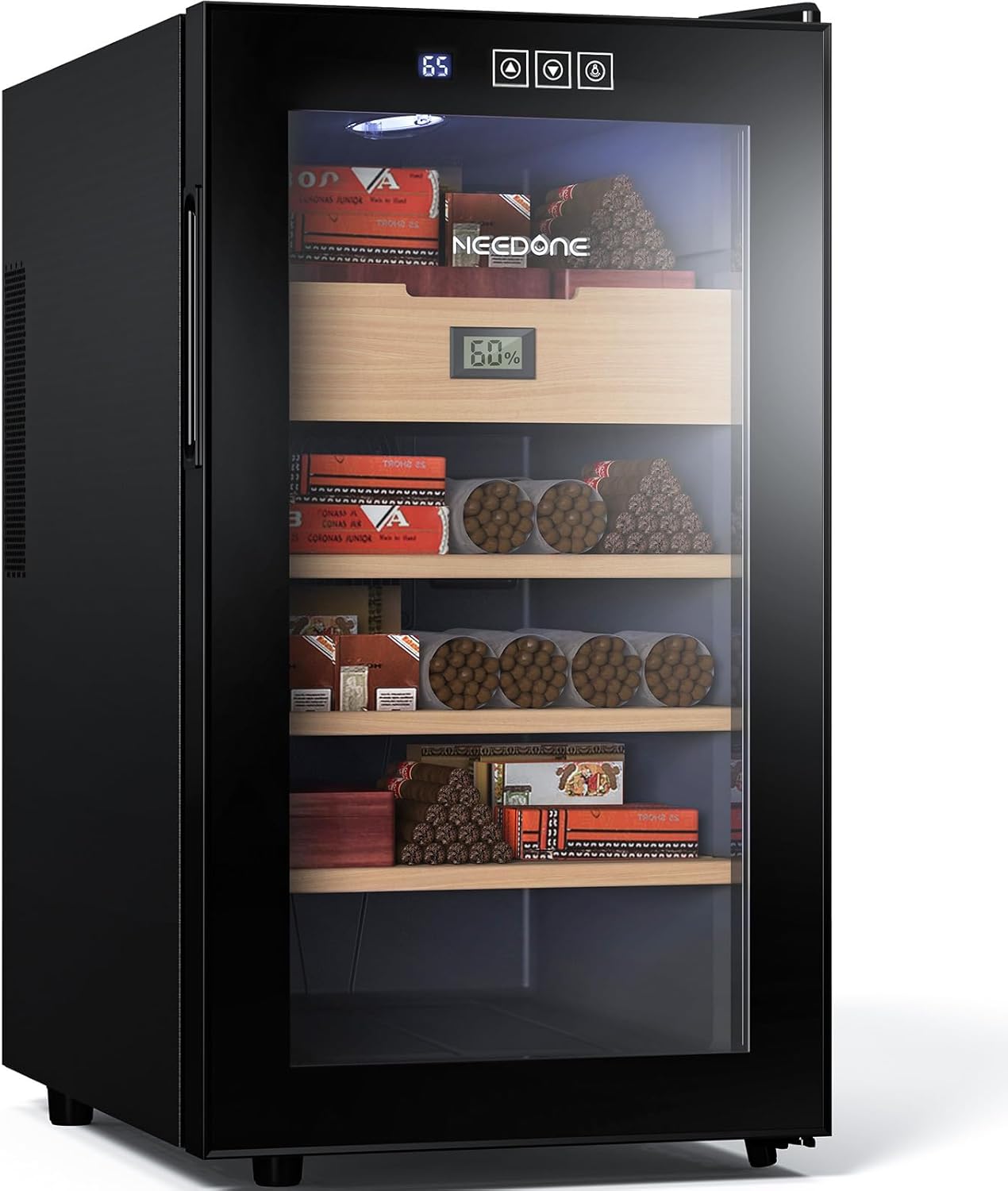 Cigar Humidor 48L with Heating and Cooling Temperature Control System, Quiet Thermostatic Electric Cooler Cabinet for 350 Counts with Digital Hygrometer, Spanish Cedar Wood, Gift for Men