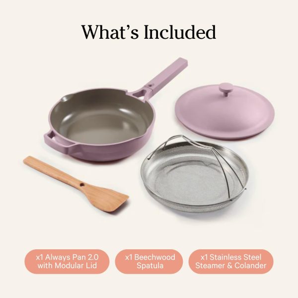 10.5-Inch Ceramic Nonstick Skillet Pan, Toxin-Free with Stainless Steel Handle, Oven Safe   Lavender