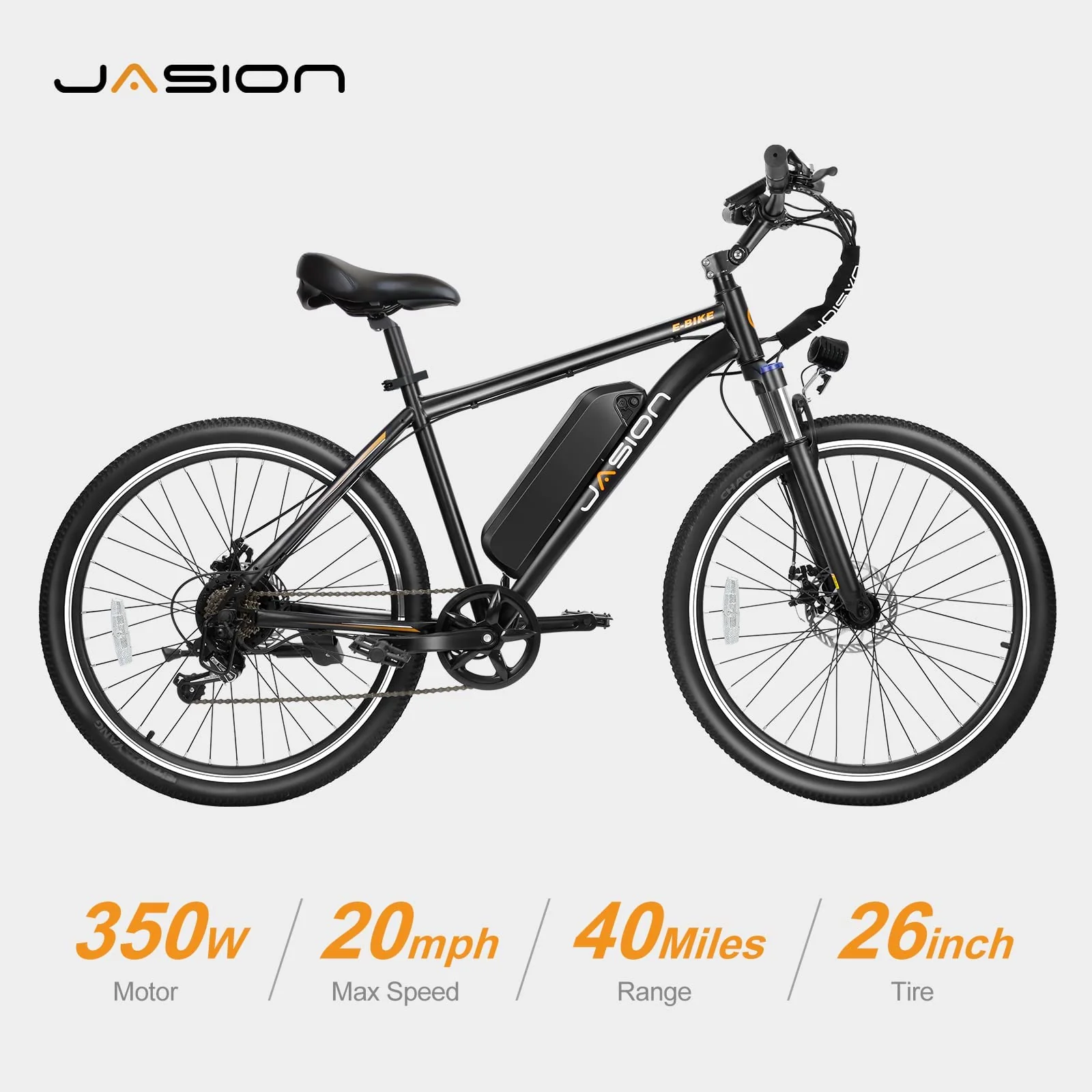 Jasion Electric Bike for Adults with 360Wh Removable Battery