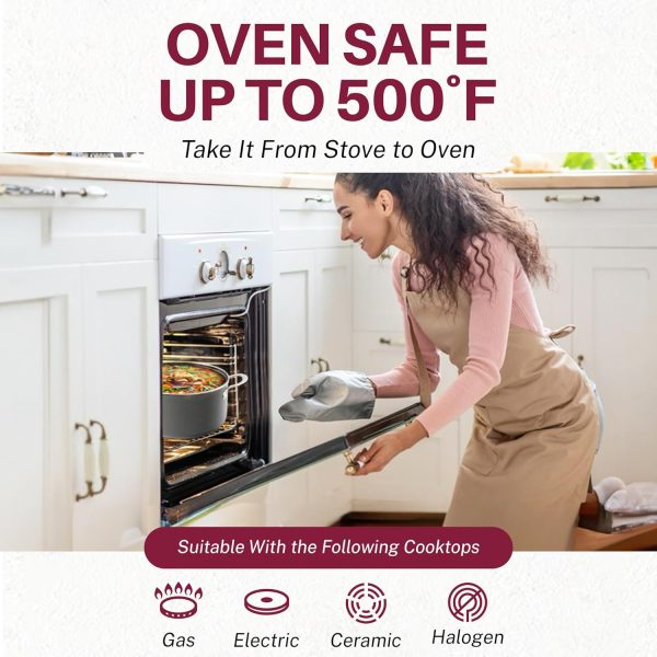 13 Pc Ceramic Pots and Pans Set Non Stick Cookware Set, Kitchen Cookware Sets, Pot and Pan Set, Hard Anodized Ceramic Cookware Set, Nonstick Cookware Set, Dishwasher Safe