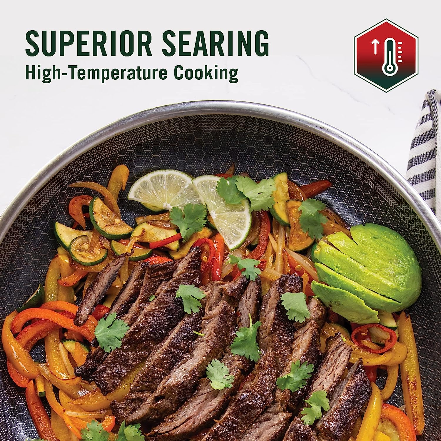 10 Inch Hybrid Nonstick Frying Pan, Dishwasher and Oven Friendly, Compatible with All Cooktops