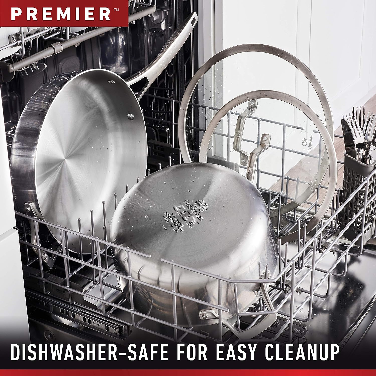 13-Piece Pots and Pans Set, Stainless Steel Kitchen Cookware with Stay-Cool Handles and Steamer Insert, Dishwasher Safe, Silver