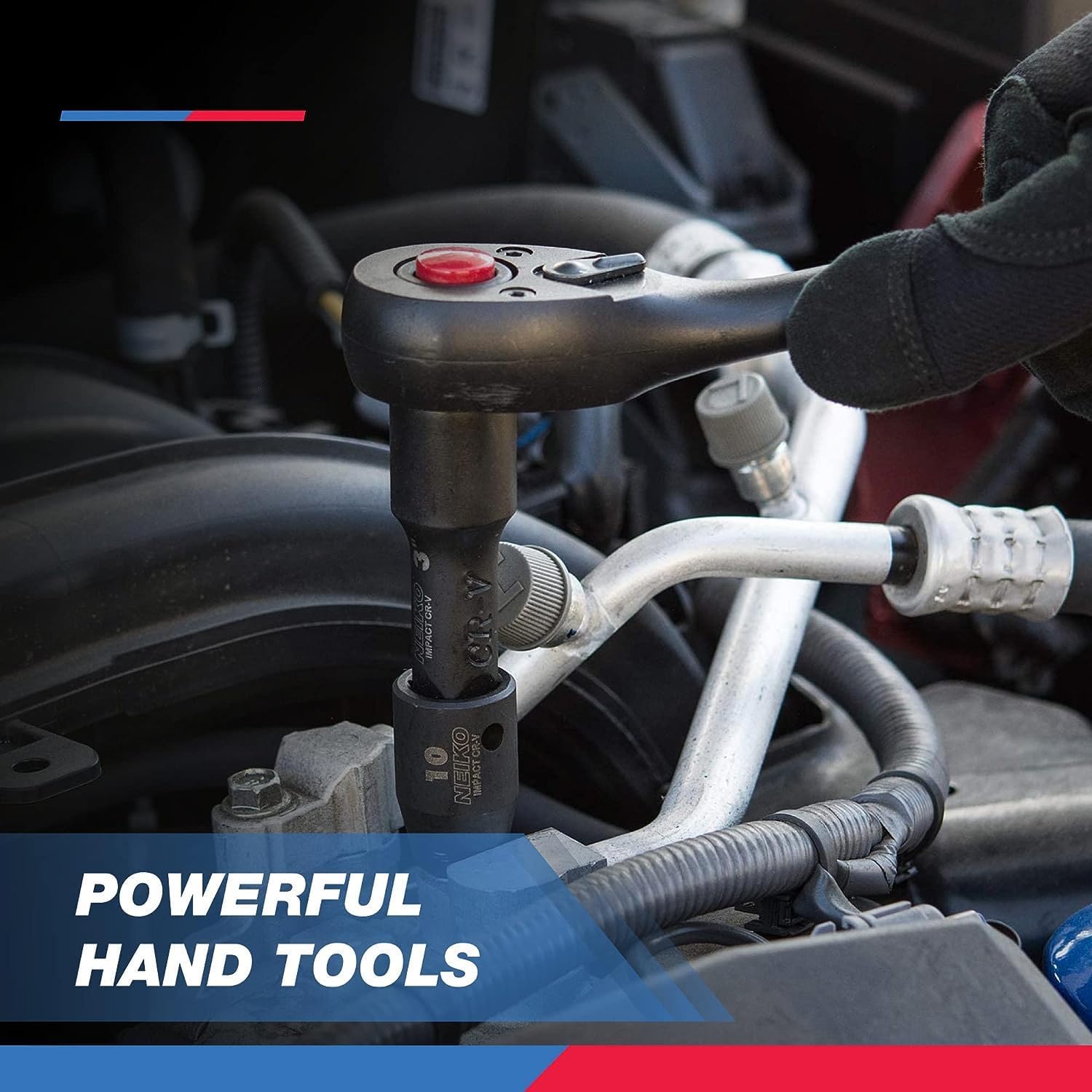 Chrome Vanadium Impact Socket Set 1/2′′ Drive, 65-Piece, SAE & Metric, Deep & Shallow, Includes Adapters & Ratchet Handle