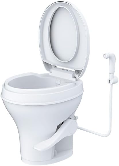 Toilet - Standard Height, Gravity Flush, Foot Pedal, Soft Close Lid with Sprayer Attachment