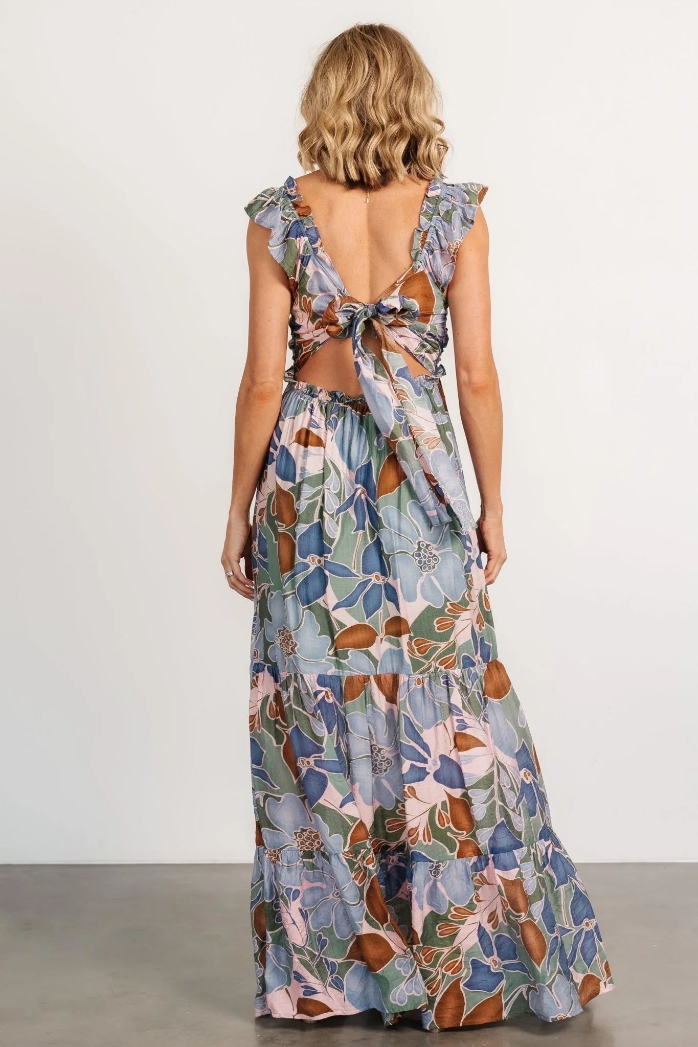 Nylah Back Tie Maxi Dress | Blue Multi