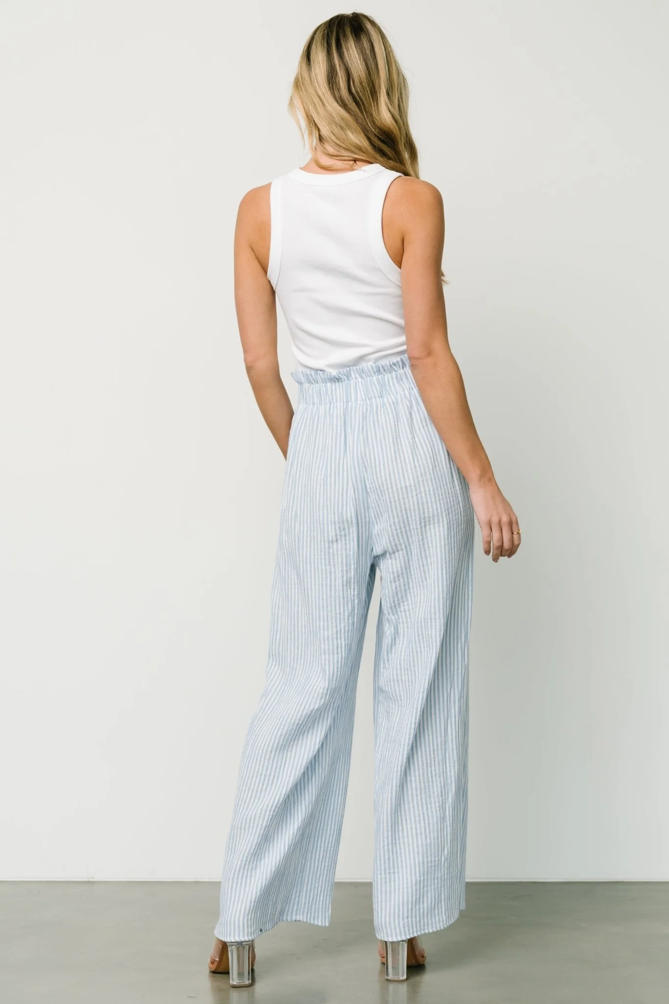 Delphi Wide Leg Pants | Blue Stripe