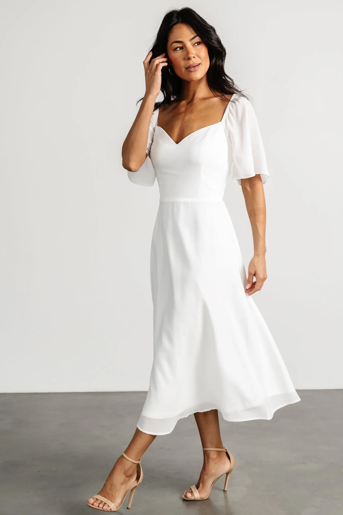 Colette Sweetheart Midi Dress | White