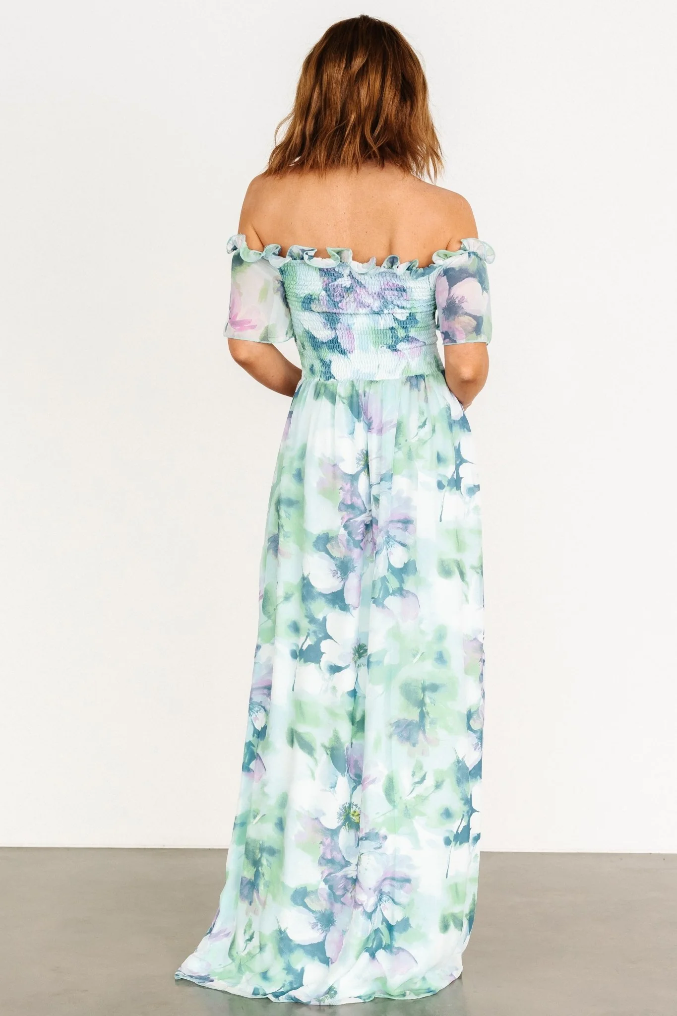 Elina Maxi Dress | Blue + Green Multi Floral