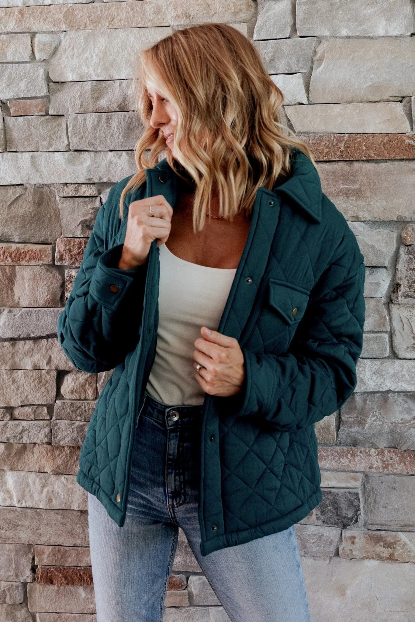 Nadia Button Up Jacket | Emerald