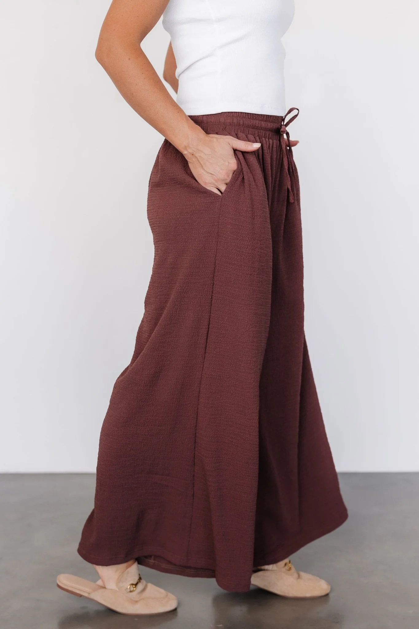 Florence Textured Pants | Desert Rose