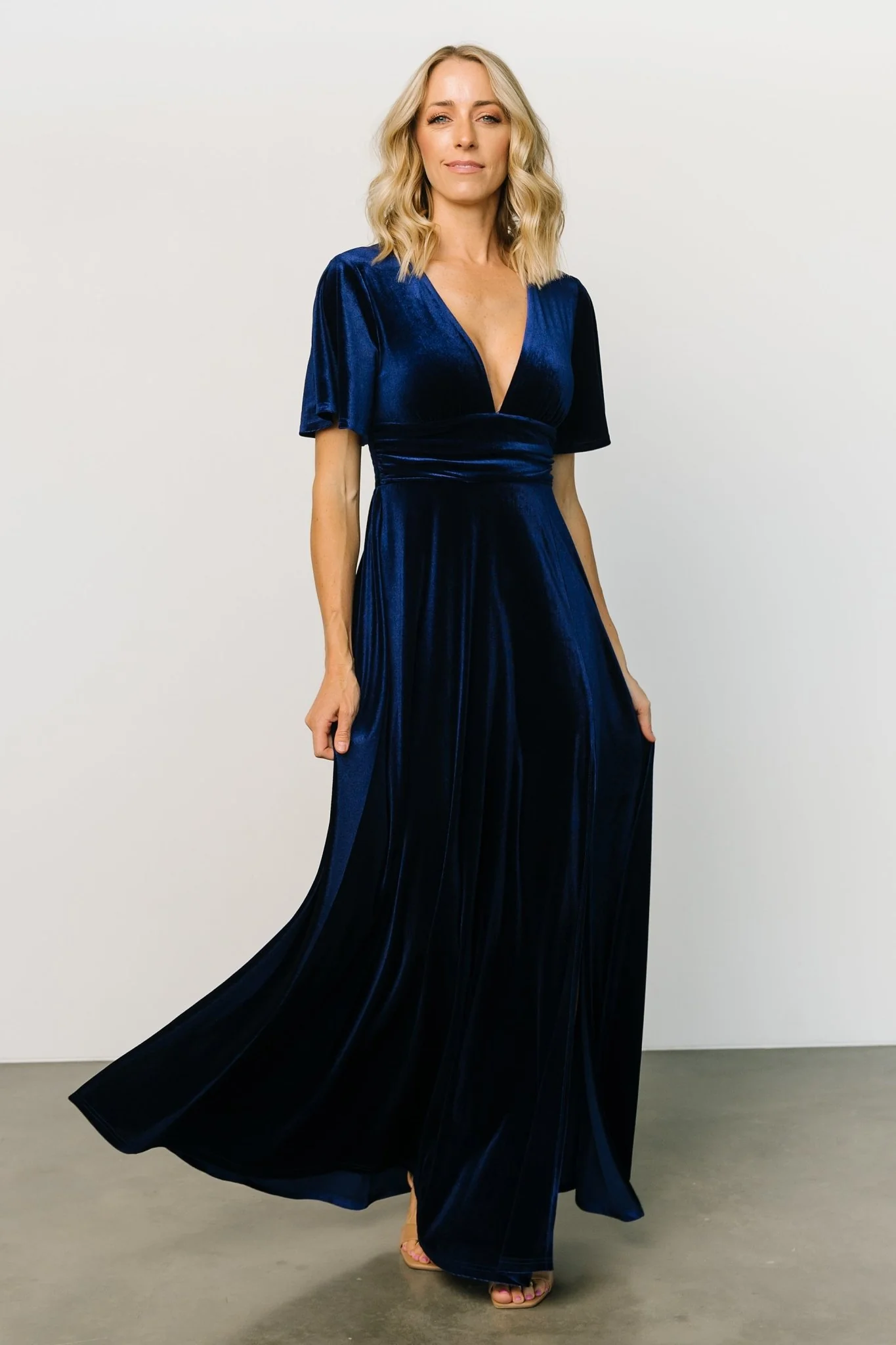 Berenice Velvet Maxi Dress | Navy