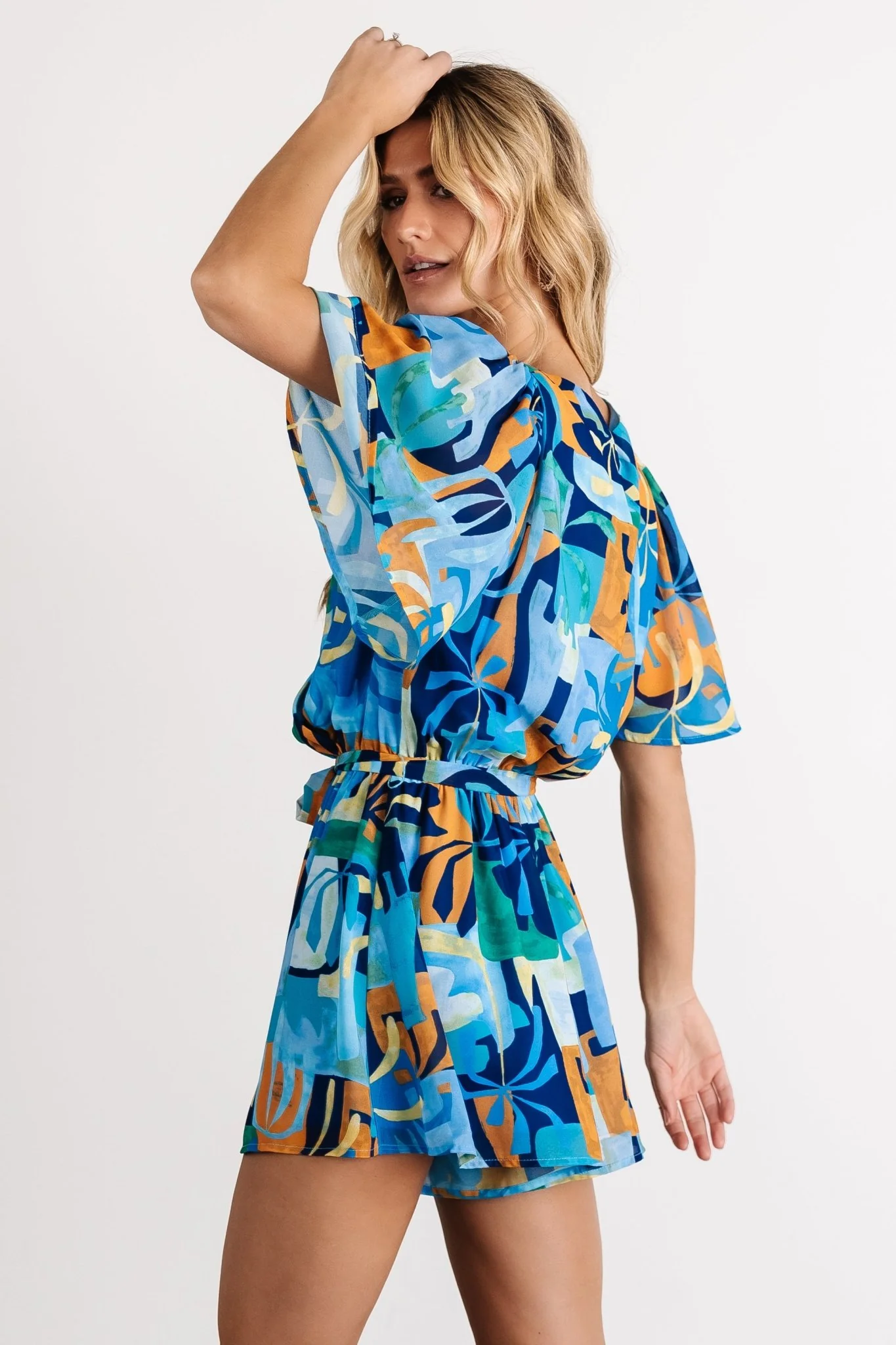 Karissa Romper | Blue Multi Print