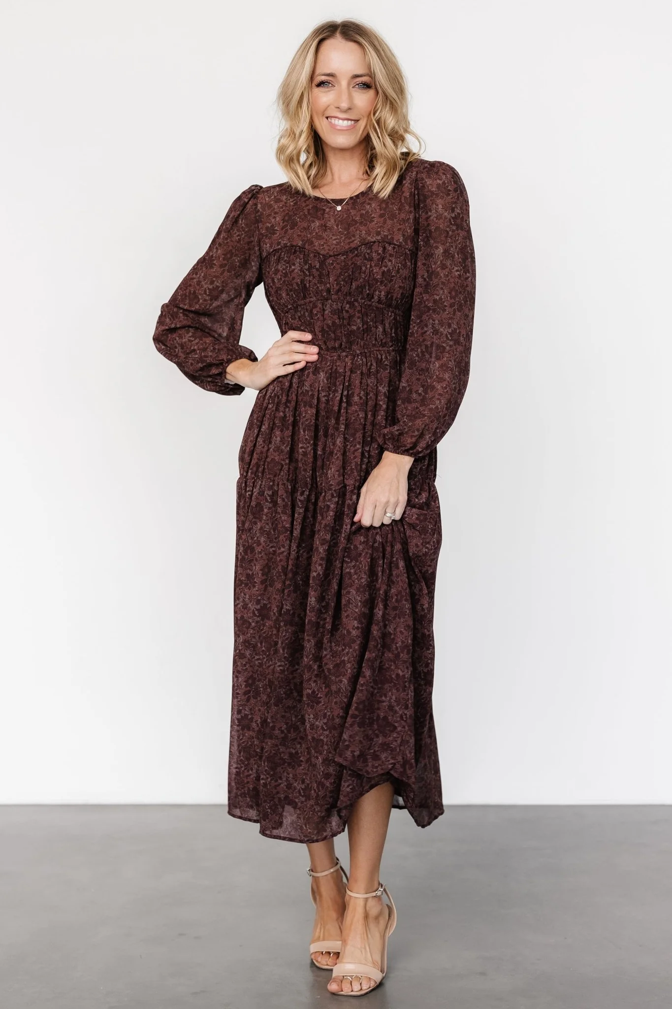 Madelyn Maxi Dress | Brown Floral