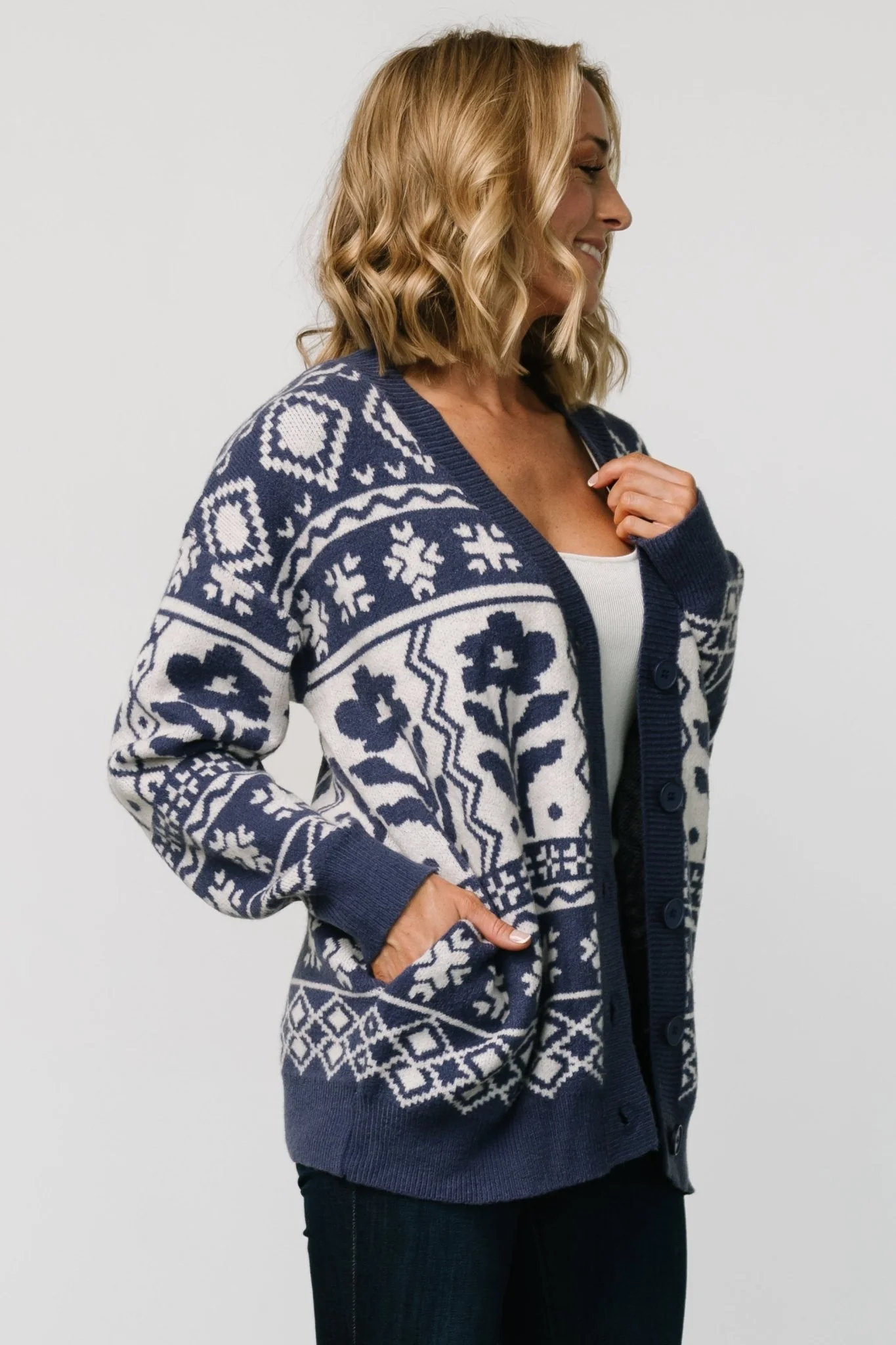 Jackson Oversized Cardigan | Slate Print