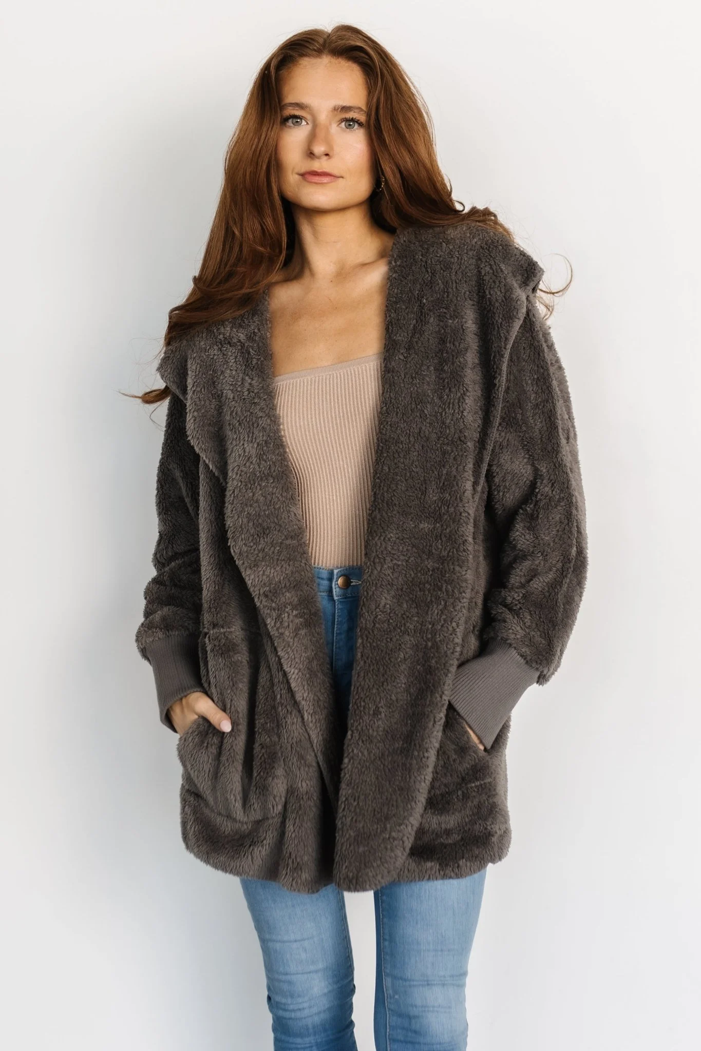 Melrose Teddy Jacket | Dark Gray