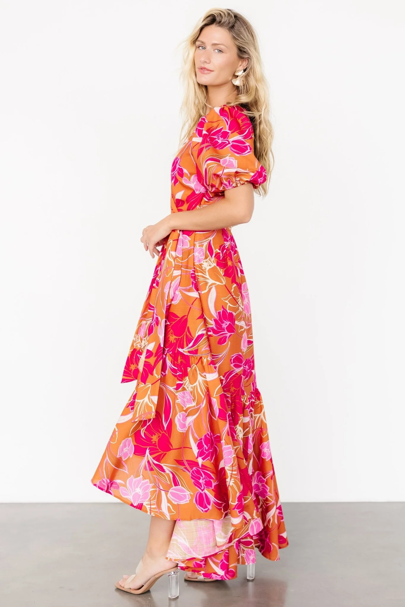 Lori Maxi Dress | Orange + Pink Floral