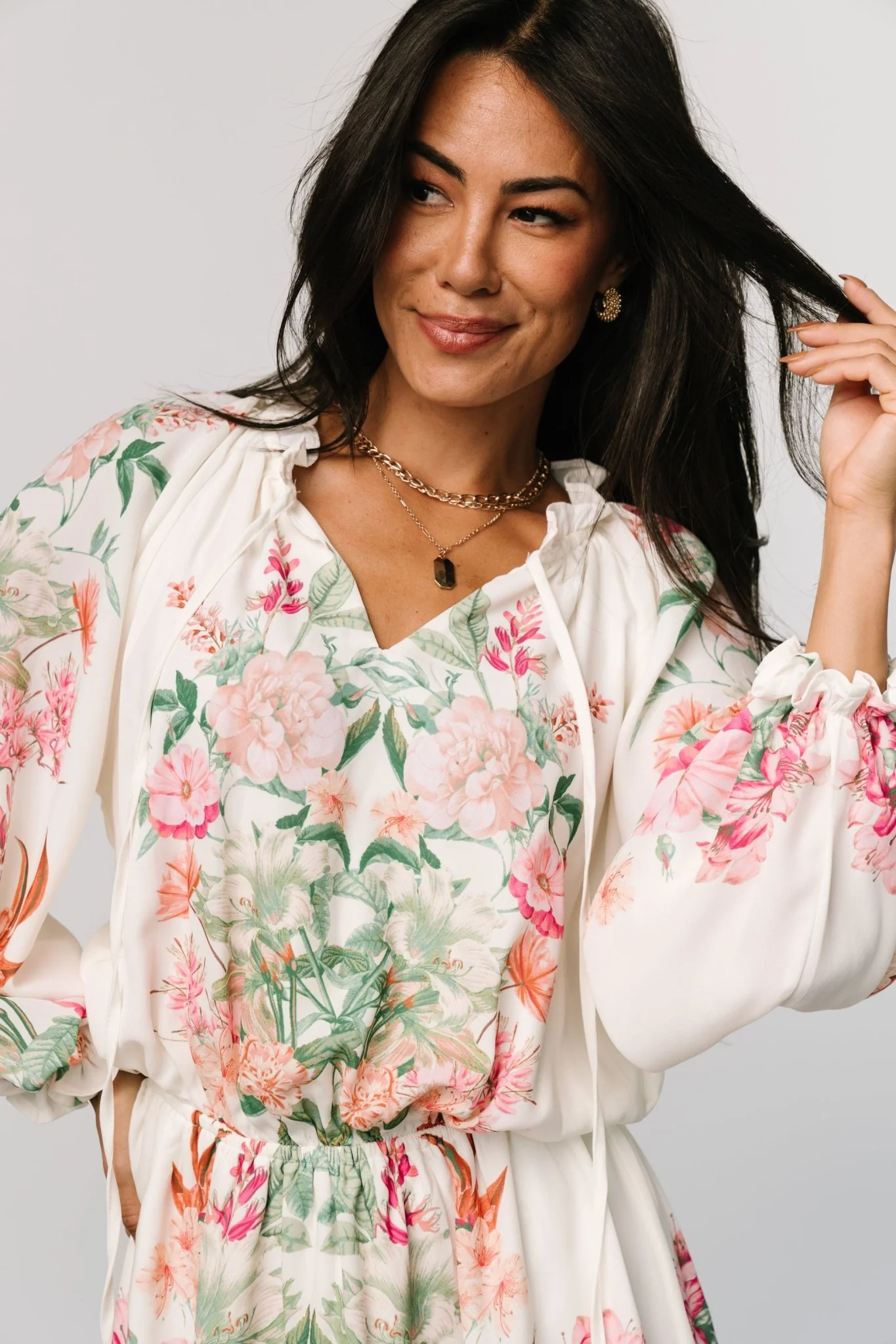 Jenny Short Dress | Off White Floral