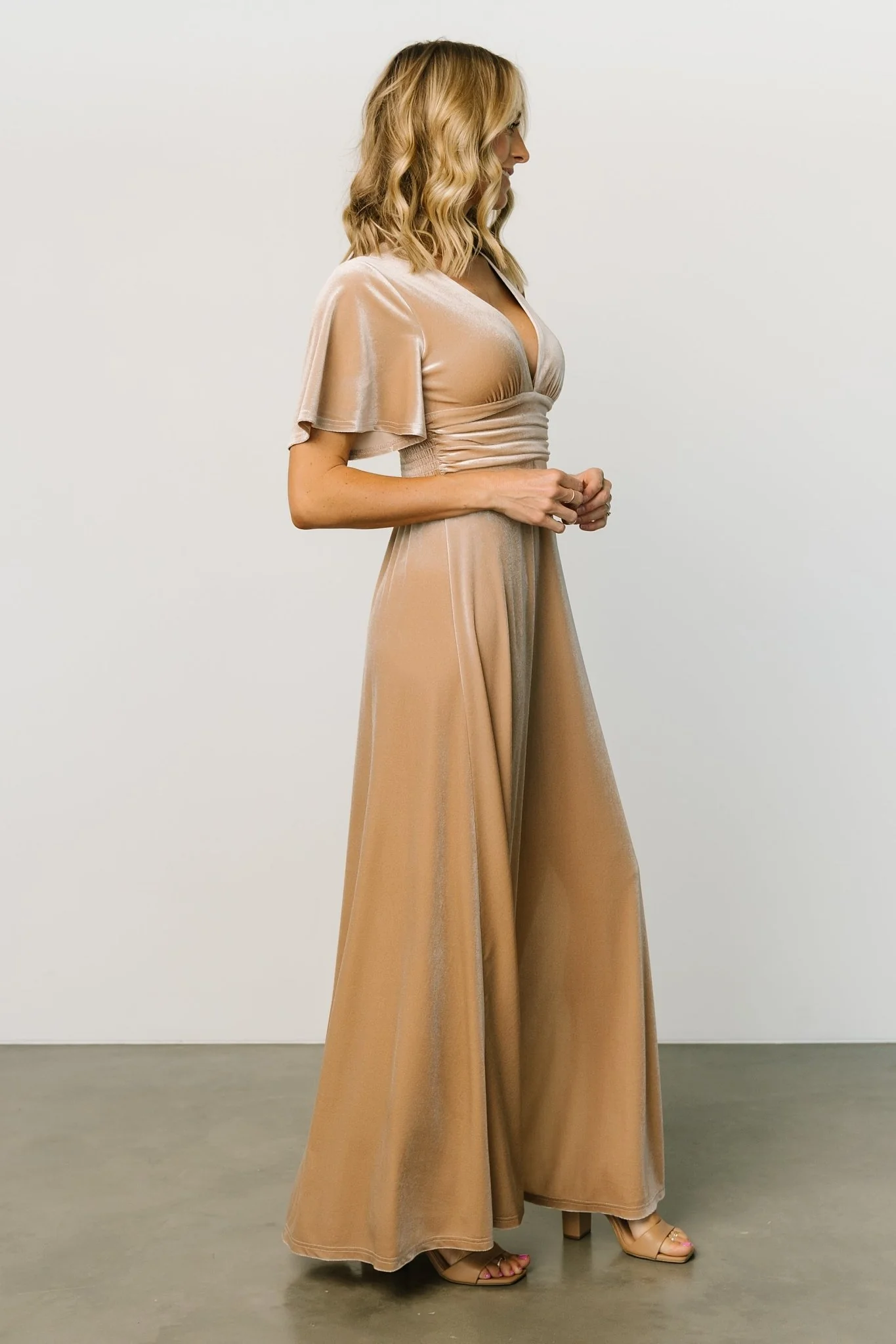 Berenice Velvet Maxi Dress | Champagne